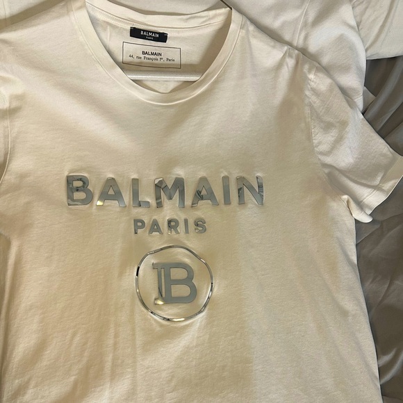 T-SHIRT WITH MIRROR LOGO IN WHITE,SILVER - Picture 2 of 4